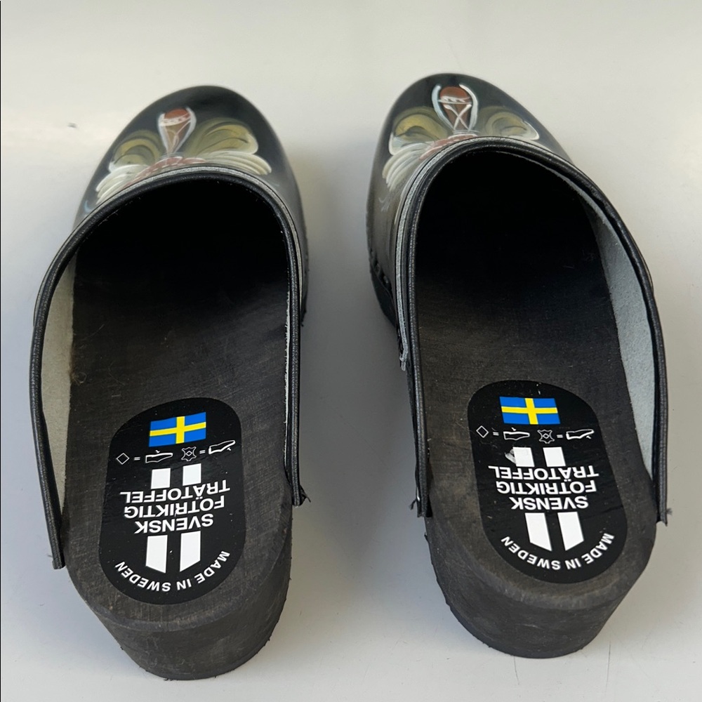NWOT Svensk Fotriktig Tratoffel Swedish Clogs Hand Painted Size 41 - Picture 6 of 7